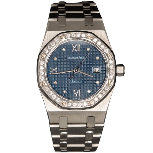 Audemars Piguet Royal Oak Ref. 15088ST.Z.0789ST.01 33MM Stainless Steel Blue Dial Diamond Markers/Diamond Bezel