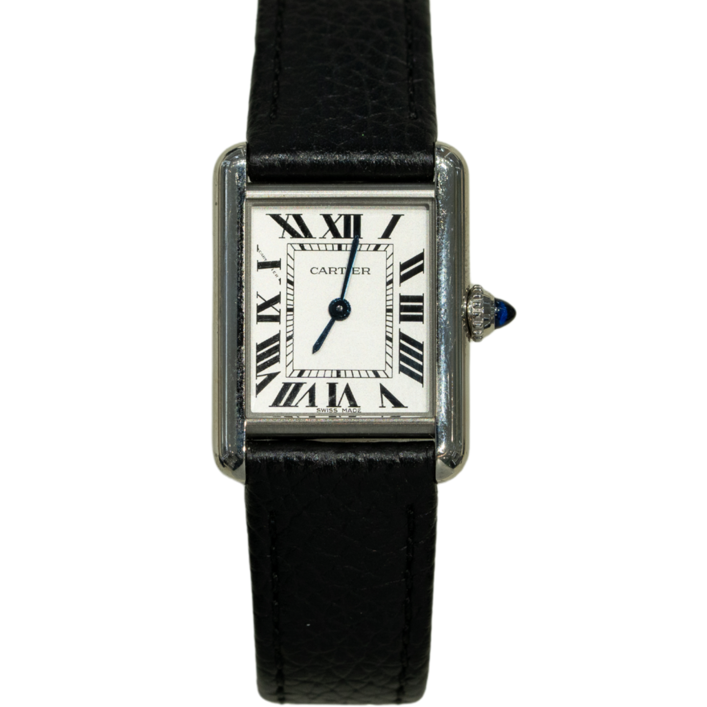 Cartier WSTA0042 Stainless Steel Tank Must on Leather, Small Model, Quartz Movement