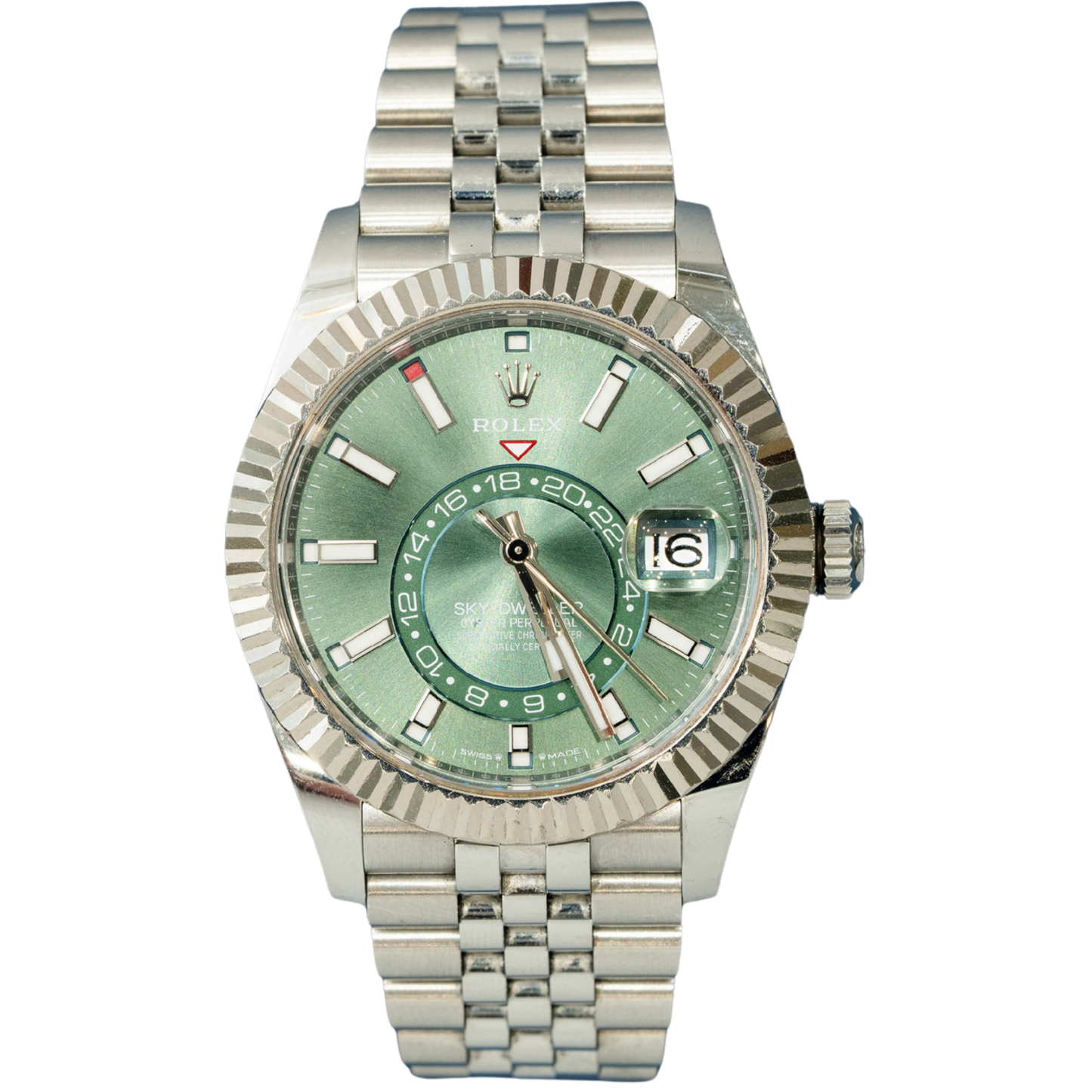 Rolex Skydweller Ref. 336934 Stainless Steel Green Dial on Jubilee