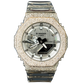 Casio Iced out G Shock Analog (White gold with Silver Dial and Strap)