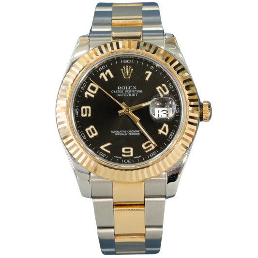 Rolex Datejust Ref. 116333 41mm Two Tone SS/YG on Oyster Black Arabic Dial