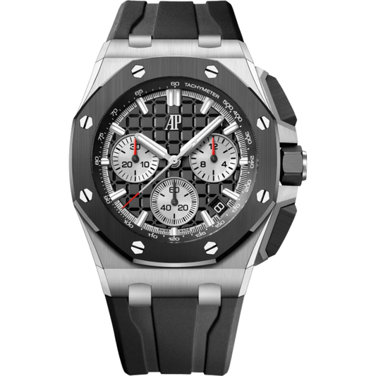 Royal Oak Offshore Selfwinding Chronograph 43MM Black Rubber Strap Black Dial With Méga Tapisserie Pattern Stainless Steel Case Black Ceramic Bezel