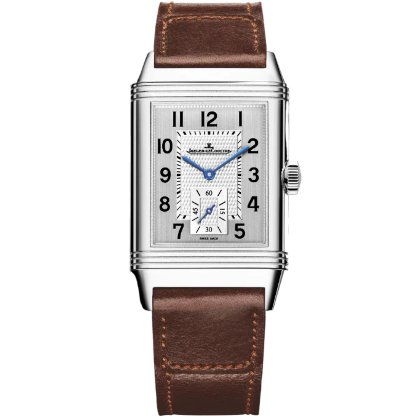 REVERSO CLASSIC DUOFACE SMALL SECONDS 47 MM STAINLESS STEEL WITH SILVER GREY AND BLACK GUILLOCHE DIAL