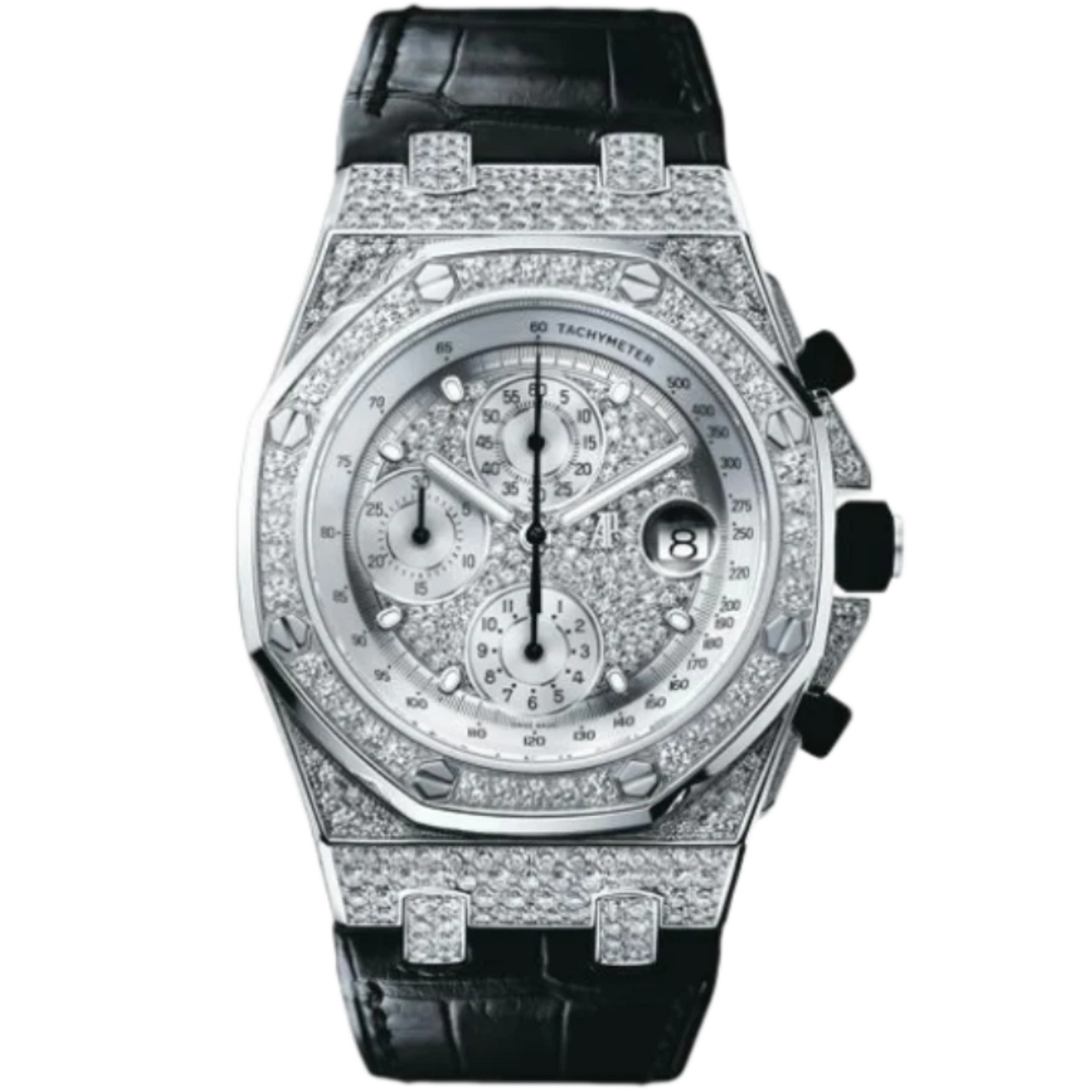 26067BC.ZZ.D002CR.01 42MM White Gold Royal Oak Offshore with Factory Diamond Setting