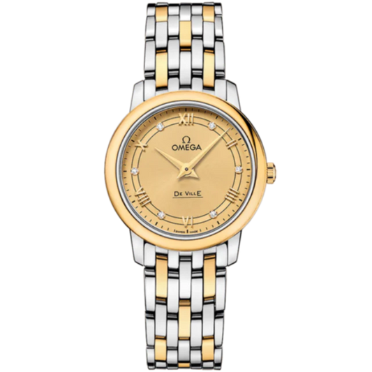 DE VILLE PRESTIGE 27 MM STAINLESS STEEL - YELLOW GOLD WITH YELLOW DIAL