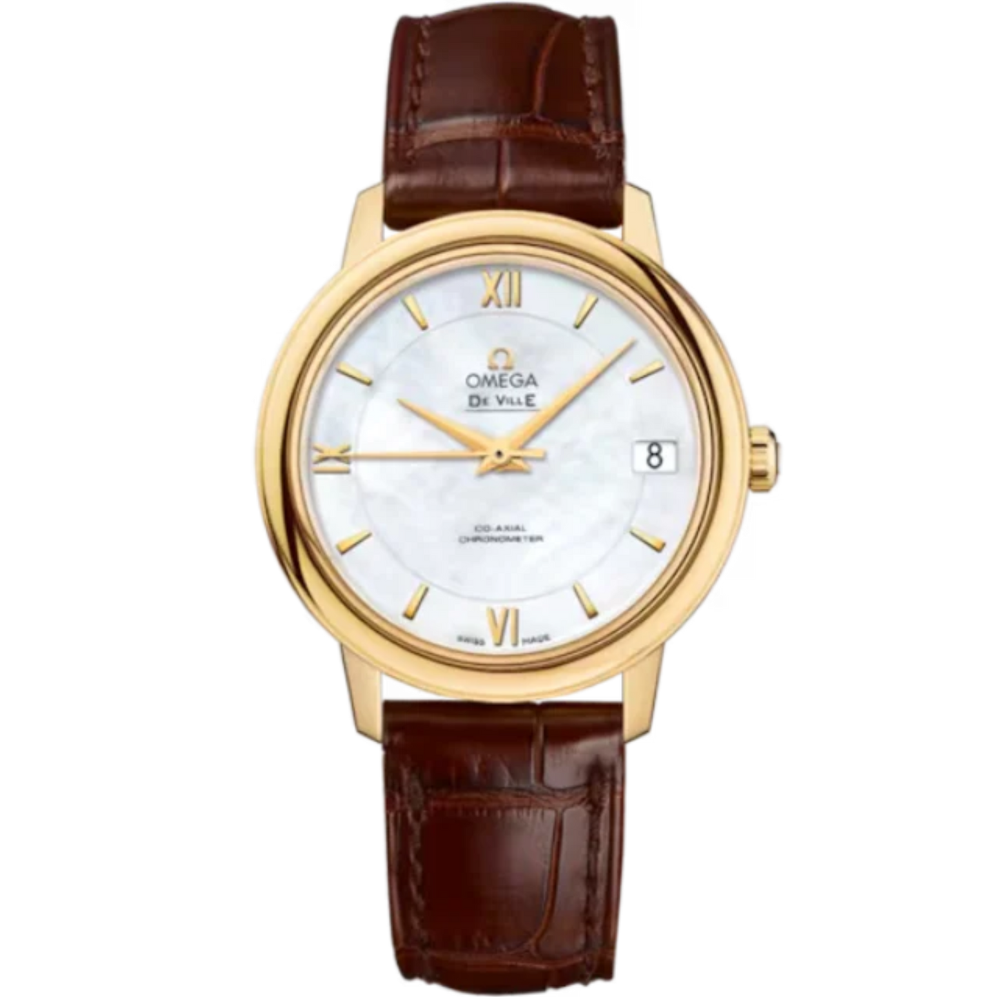 DE VILLE PRESTIGE 33 MM YELLOW GOLD WITH MOTHER OF PEARL DIAL