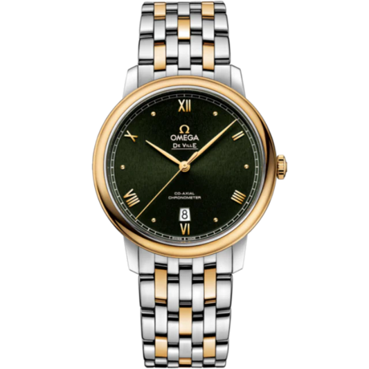 DE VILLE PRESTIGE 39 MM STAINLESS STEEL - YELLOW GOLD WITH GREEN DIAL
