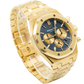 Royal Oak Selfwinding Chronograph 41MM 18-Carat Yellow Gold Bracelet Blue Dial With Grande Tapisserie Pattern 18-Carat Yellow Gold Case