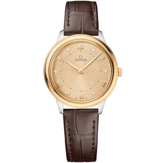 DE VILLE PRESTIGE 30 MM STAINLESS STEEL - YELLOW GOLD WITH YELLOW DIAL