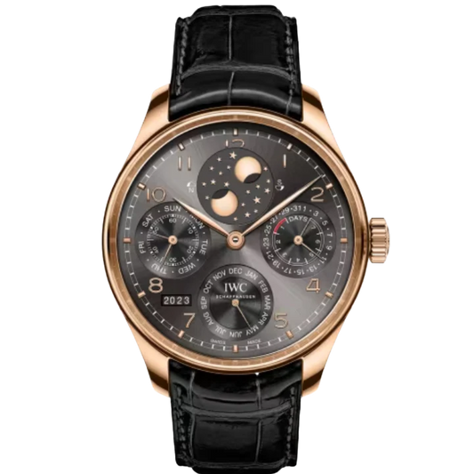 PORTUGIESER PERPETUAL CALENDAR 44 MM GOLD WITH GRAY DIAL