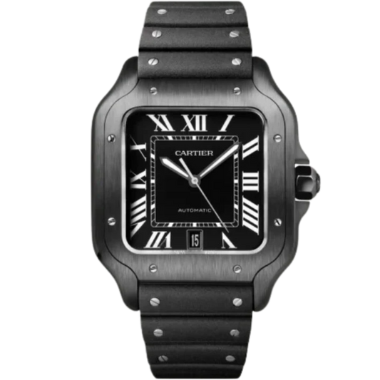 WSSA0039 Santos De Cartier Black ADLC with Black Dial