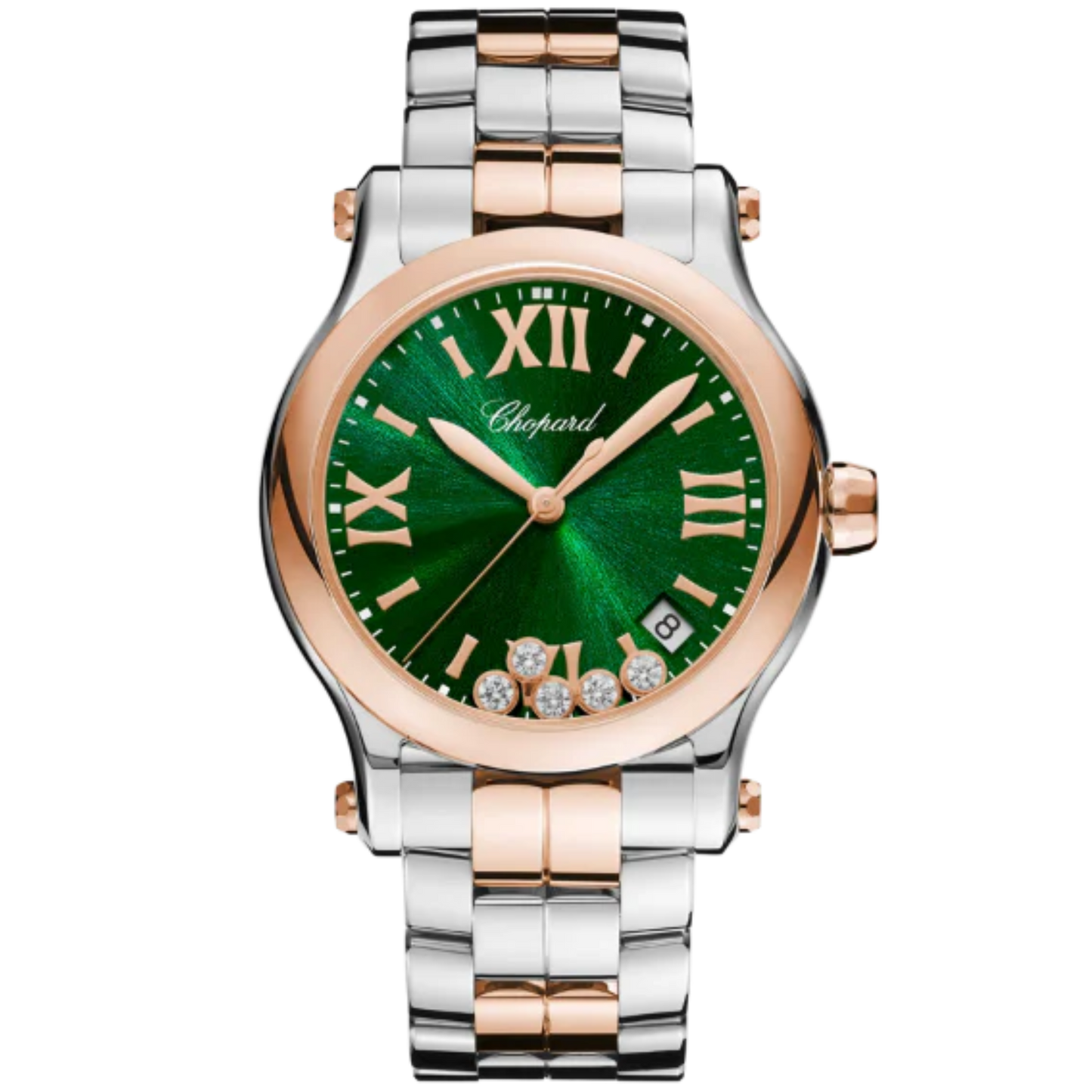 HAPPY SPORT 36 MM ETHICAL ROSE GOLD - LUCENT STEEL™ WITH GREEN DIAL