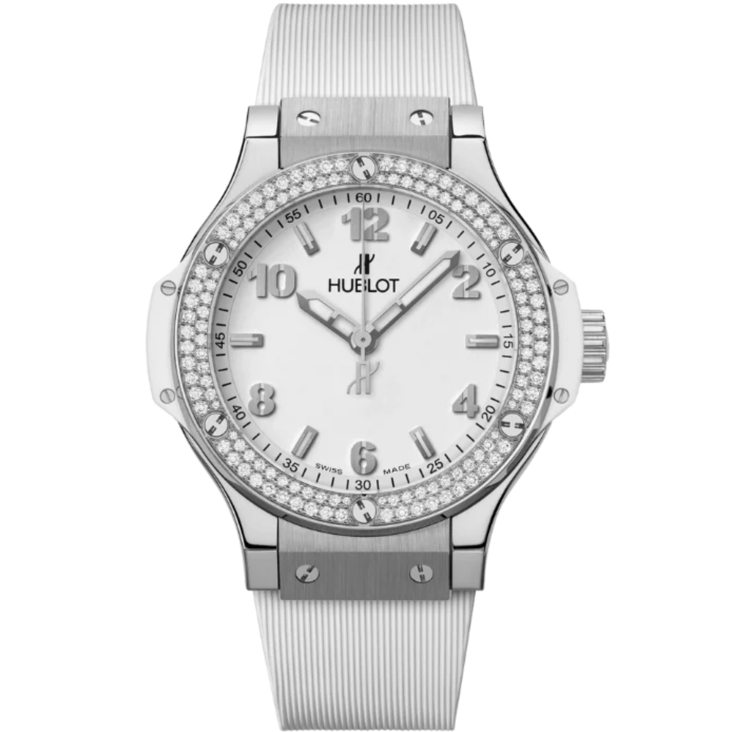 Big Bang 38mm STEEL WHITE DIAMONDS
