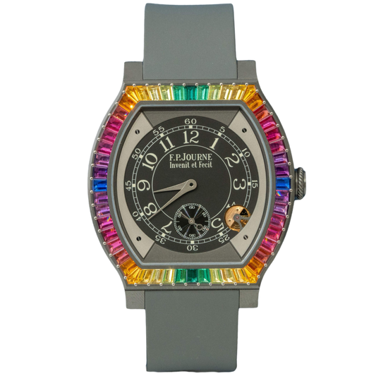 FP Journe Elegante 48mm “Ginos Dream” Titalyt Black Dial Rainbow Bezel