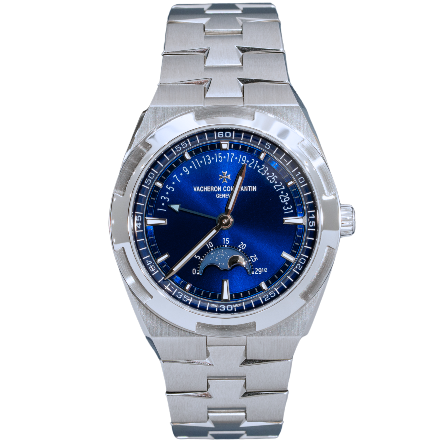 Vacheron Constantin Ref. 4000V/210A-B911 Stainless Steel Overseas Blue Dial Moonphase Retrograde