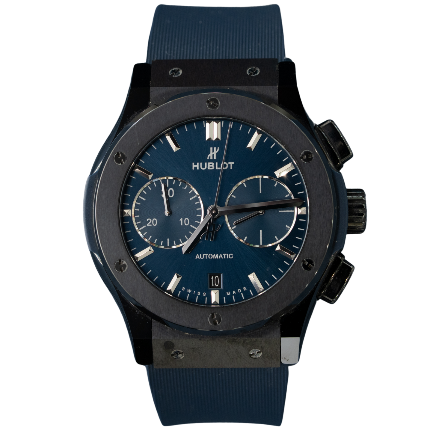 Hublot x 45MM Classic Fusion Chronograph - Black Ceramic with Blue Dial