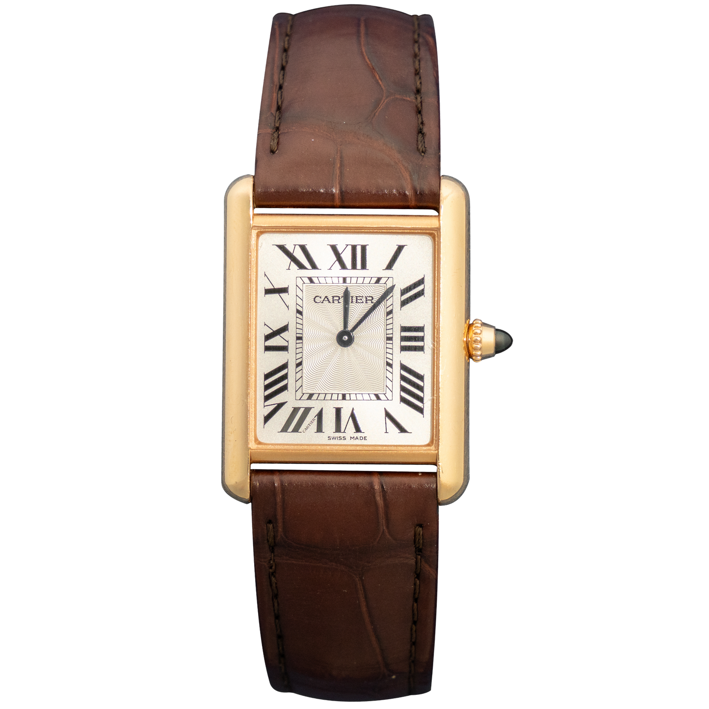 Cartier Tank Louis WGTA0010 Yellow Gold on Brown Leather Strap
