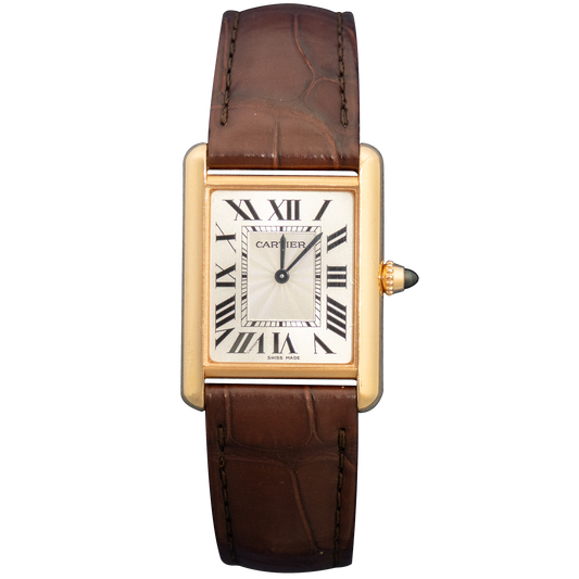 Cartier Tank Louis WGTA0010 Yellow Gold on Brown Leather Strap