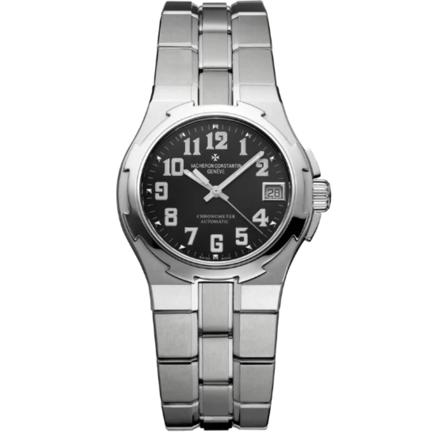 LES COLLECTIONNEURS OVERSEAS 1ST GENERATION 35 MM STAINLESS STEEL WITH BLACK DIAL