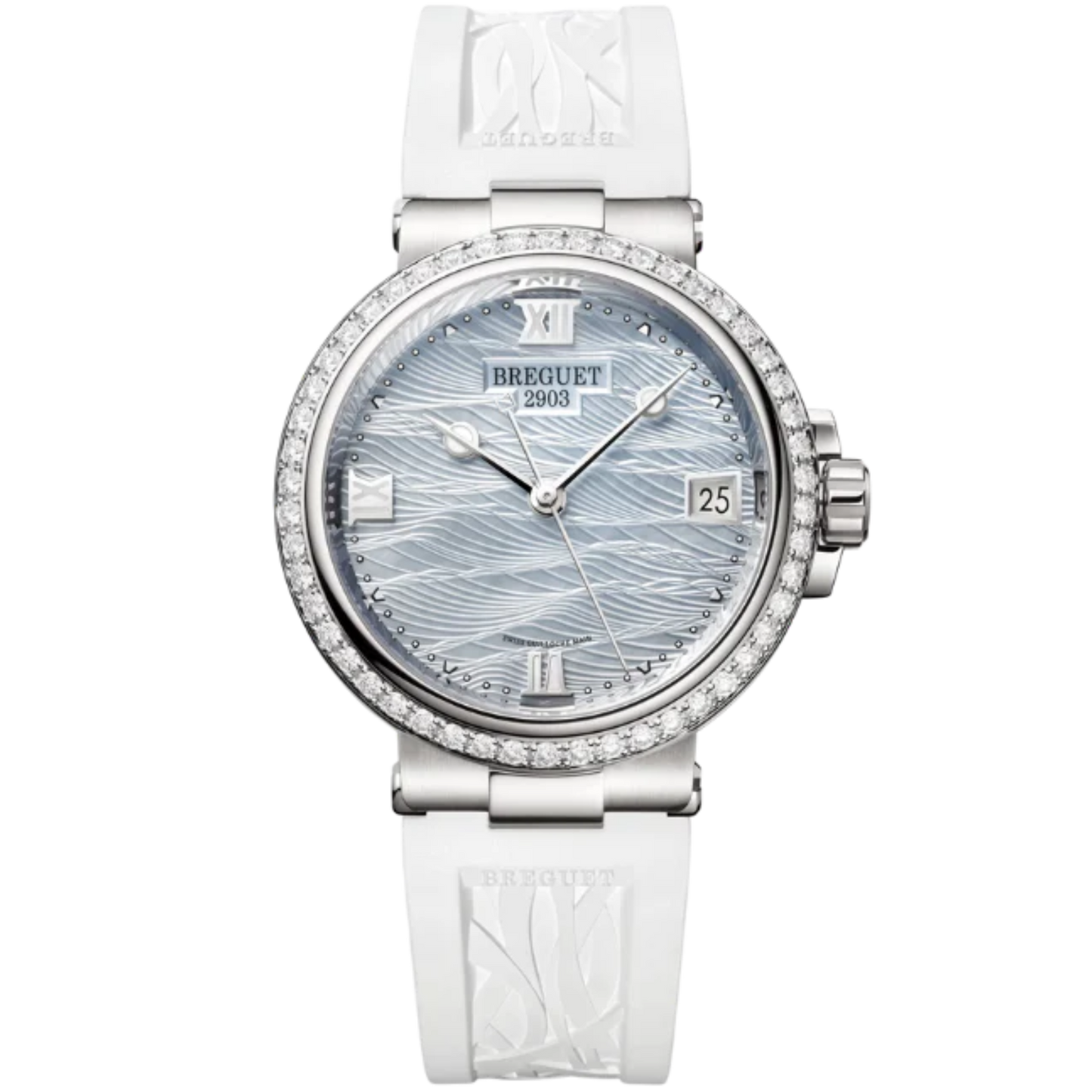 MARINE DAME 9518 34 MM WHITE GOLD WITH BLUE MOTHER OF PEARL DIAL