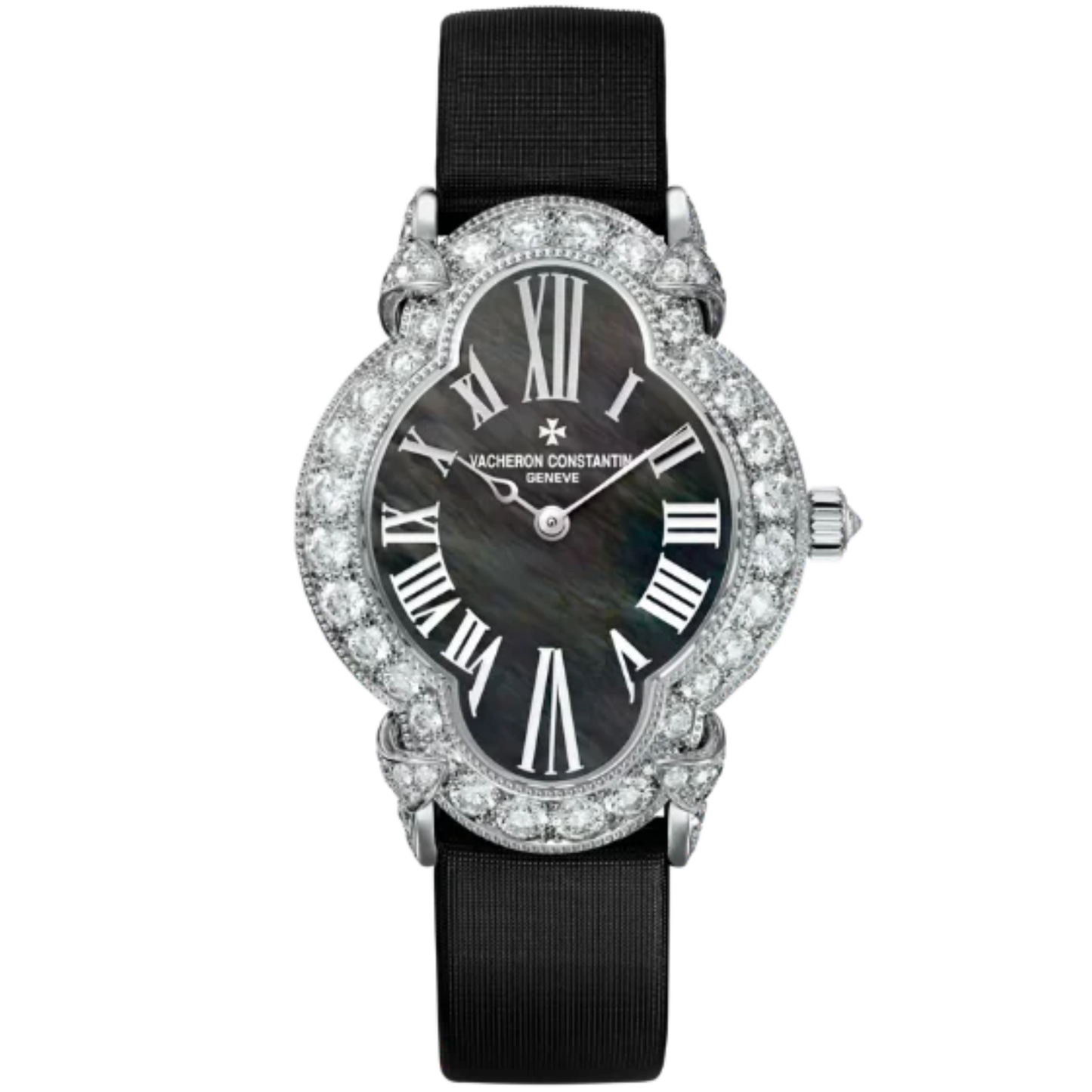 HEURE CREATIVES ROMANTIQUE 36 MM 18K WHITE GOLD WITH BLACK MOTHER OF PEARL DIAL