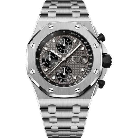 Royal Oak Offshore Selfwinding Chronograph 42MM Titanium Bracelet Grey Dial With Petite Tapisserie Pattern Titanium Case