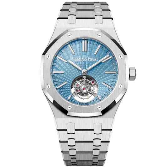 26530PT.OO.1220PT.01 41MM Platinum Royal Oak Tourbillon Baby Blue Dial