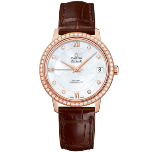 DE VILLE PRESTIGE 33 MM RED GOLD WITH MOTHER OF PEARL DIAL