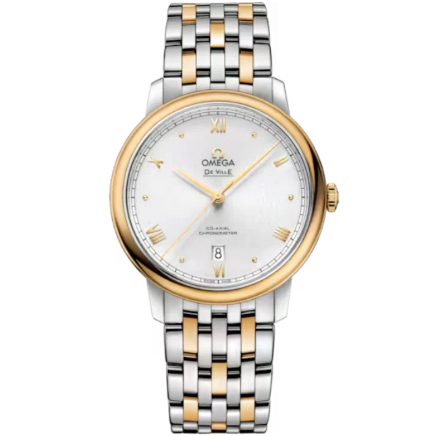 DE VILLE PRESTIGE 39 MM STAINLESS STEEL - YELLOW GOLD WITH SILVER DIAL