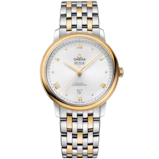 DE VILLE PRESTIGE 39 MM STAINLESS STEEL - YELLOW GOLD WITH SILVER DIAL