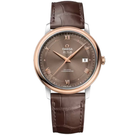 DE VILLE PRESTIGE 39 MM STAINLESS STEEL - RED GOLD WITH BROWN DIAL