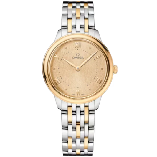 DE VILLE PRESTIGE 30 MM STAINLESS STEEL - YELLOW GOLD WITH YELLOW DIAL