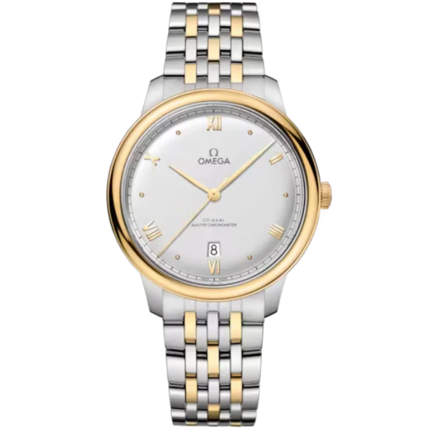 DE VILLE PRESTIGE 40 MM STAINLESS STEEL - YELLOW GOLD WITH SILVER DIAL