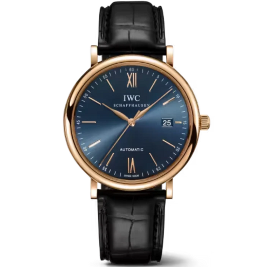 PORTOFINO AUTOMATIC 40 MM GOLD WITH BLUE DIAL