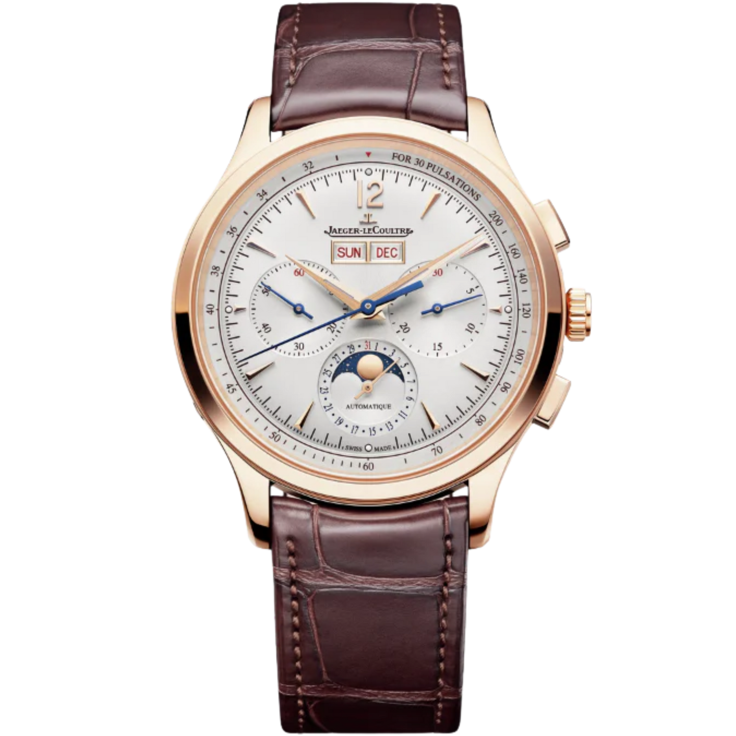 MASTER CONTROL CHRONOGRAPH CALENDAR 40 MM 18K ROSE GOLD WITH SILVER GREY SUNRAY BRUSHED DIAL