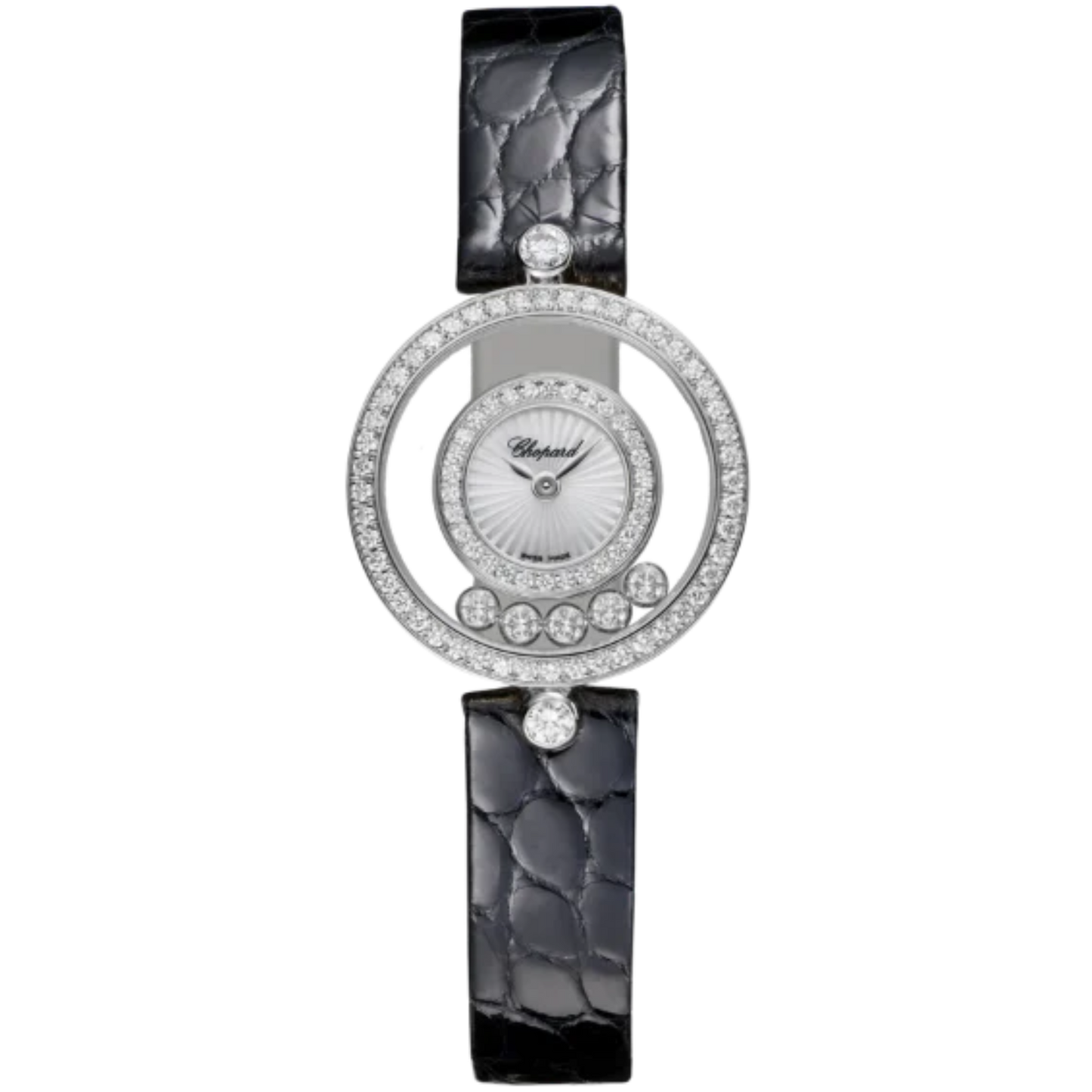 HAPPY DIAMONDS ICONS 26 MM ETHICAL WHITE GOLD WITH MOTHER OF PEARL DIAL