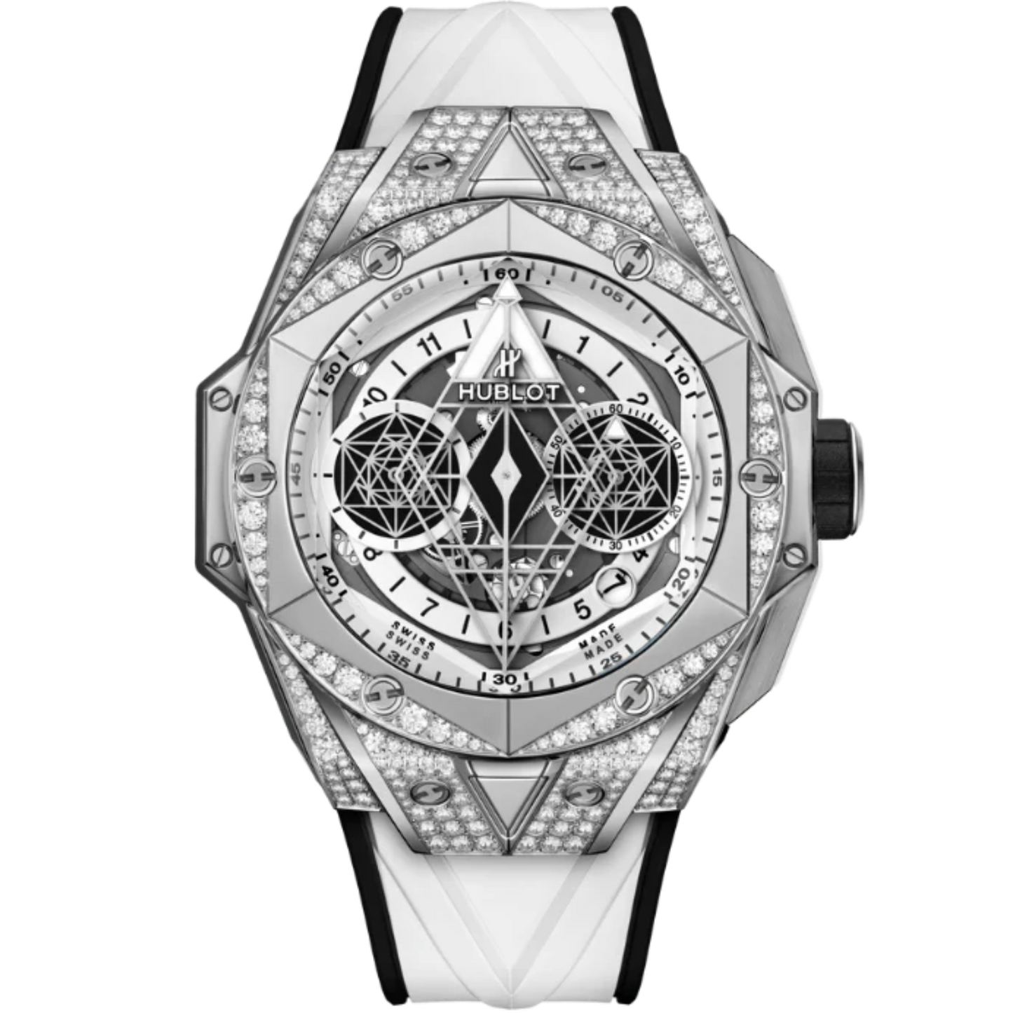 Big Bang 45mm SANG BLEU II TITANIUM WHITE PAVÉ