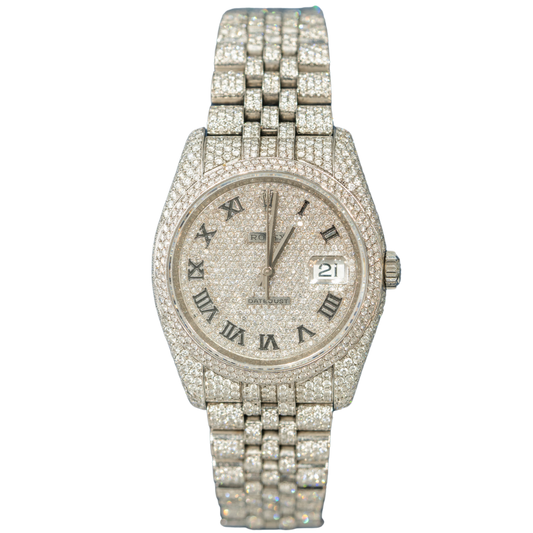 Rolex Ref. 126234 36mm Bussdown Datejust with Black Roman Dial and Jubilee Band