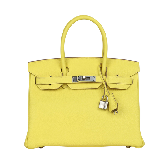 Hermes Birkin 30 Lime Clemence Leather