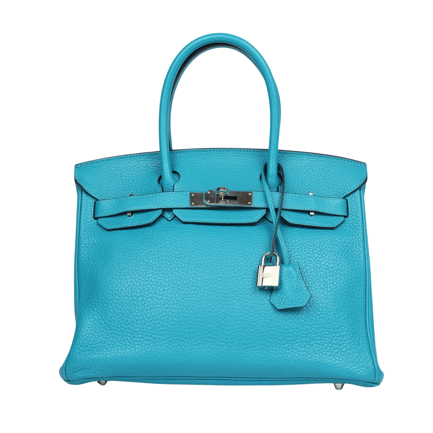 Hermes Birkin 30 Turquoise Clemence Leather