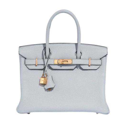 Hermes Birkin 30 Blue Pale Clemence Leather