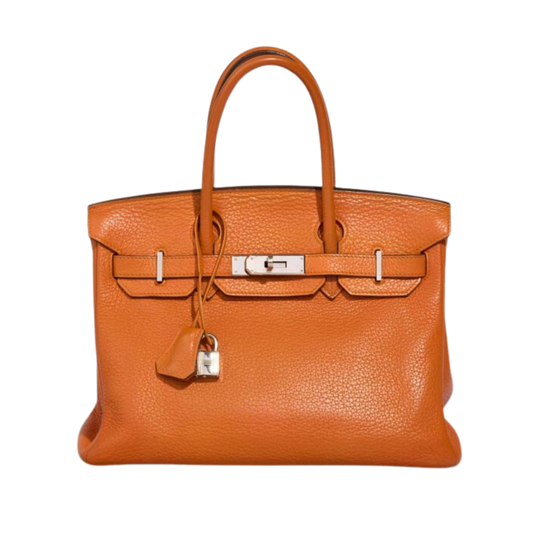 Hermes Birkin 30 Orange Clemence Leather