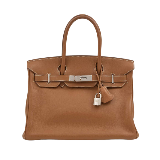 Hermes Birkin 30 Gold Clemence Leather