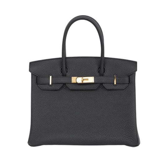 Hermes Birkin 30 Noir Clemence Leather