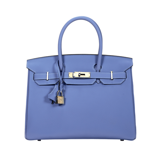 Hermes Birkin 30 Bleu Paradis Clemence Leather
