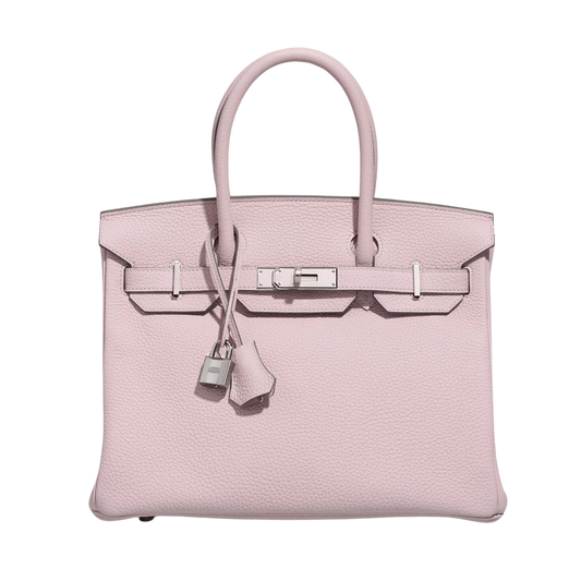 Hermes Birkin 30 Mauve Pale Clemence Leather