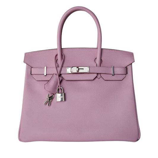 Hermes Birkin 30 Mauve Sylvestre Epsom Leather