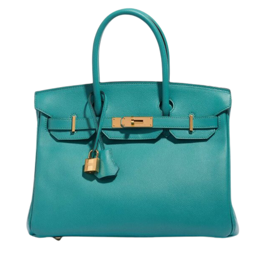 Hermes Birkin 30 Blue Paon Epsom Leather