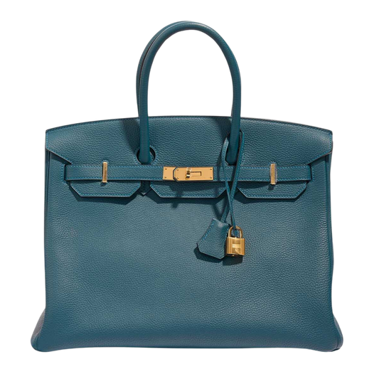 Hermes Birkin 35 Blue Colvert Togo Leather