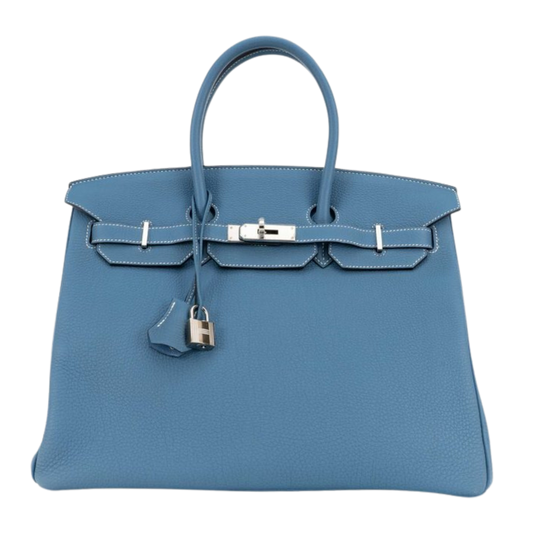 Hermes Birkin 35 Blue Jean Togo Leather